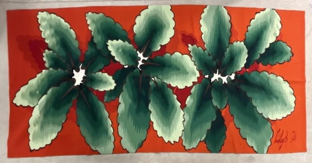 Rare Dirk Holger Tapestry Flora Gewirkte Wand VIII (1 of 6)