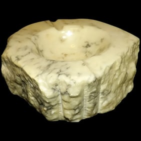 Mid-Century Hand Carved Alabaster Ashtray made in Italy