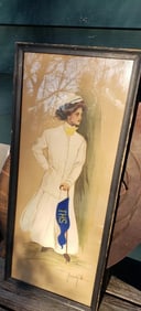 College cheer woman 1914 Gibson girl absolutely beautiful original print THS