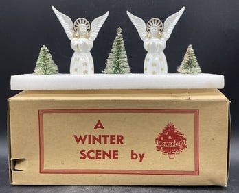 Bradford Winter Scene Christmas Decoration Hard Plastic Angels