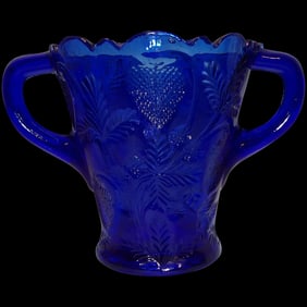 Mosser Cobalt Blue Glass Inverted Strawberry Spooner