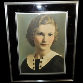 Reverse Painted Art Deco Picture Frame with Period Picture