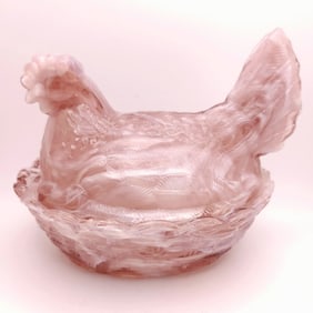 Purple Amethyst Slag Hen on the Nest by Mosser or Westmoreland