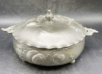Antique circa 1900 Art Nouveau KAYSERZINN Pewter Tureen