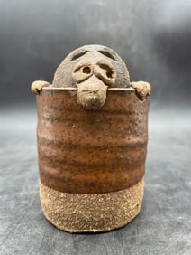 Ugly Face Studio Art Pottery Planter Pot Peeking Face Over The Bowl-Kilroy