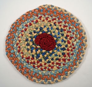 Antique Braided Table Mat Country Americana #6