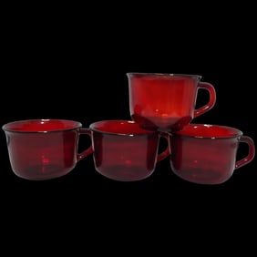 Glcoloc France Ruby Red Tea/Coffee Cups