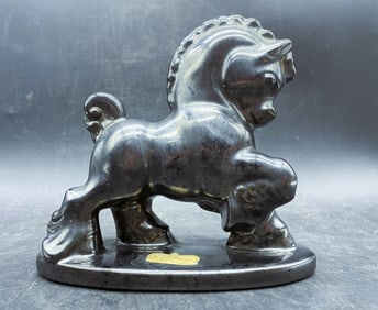 Royal Haeger Horse R402 Figurine Black Nickel Statuette