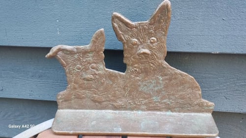 Rare Brass Scottish Terrier Scottie Doorstop Door Stop