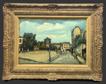 LEON-ALPHONSE QUIZET, French 1885-1955, French Street Scene Original Oil Painting
