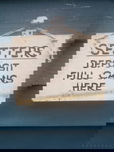 SETTERS sign full cans 1920 painted masonite: Great looking piece in very good condition. Approximately 8 1/2 x 6 1/2 . Shipping: Domestic: Flat-rate of $17.00 to anywhere within the contiguous U.S. International: Foreign shipping rates are deter
