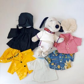 1968 11” Snoopy Plush with Two Outfits & More