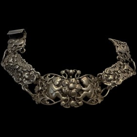 Vintage Mexican Sterling Silver Cherub Bracelet