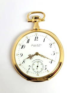 Antique 18K Gold MARCUS & Co by PATEK PHILIPPE Pocket watch c.1890* 50 mm* EXLNT: Antique 18K Gold MARCUS & Co by PATEK PHILIPPE Pocket watch c.1890* 50 mm* EXLNT* RARE! ?? This PATEK PHILIPPE pocket watch is Swiss made. Great present for yourself or someone you love as well as for