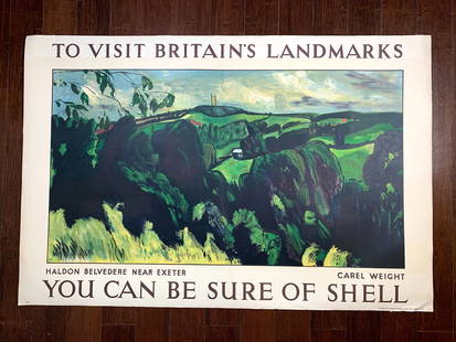 To Visit Britain's Landmarks - Art By Carol Weight (1936) 30x44.5 UK Lithograph Travel Poster LB: To Visit Britain's Landmarks - Art By Carol Weight (1936) 30x44.5 UK Lithograph Travel Poster LB, Please refer to the attached photos to determine the condition of this original vintage item. Note: LB