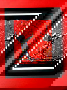 Death NYC Large Framed 16x20in Pop Art Certified THE HAPPINESS OF FASHION #8: Up for Sale this Beautiful and Scarce Print by Pop Art Graffiti Master Artist Death NYC Hand Signed in Pencil Numbered X/100 or Proof This piece is mounted on a 20 x 16 in. black acid free black board