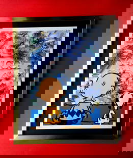 Death NYC Large Framed 16x20in Pop Art Hand Signed SNOOPY & CHARLIE GUCCI COA #8: Up for Sale this Beautiful and Scarce Print by Pop Art Graffiti Master Artist Death NYC Hand Signed in Pencil Numbered X/100 or Artist Proof This piece is mounted on a 20 x 16 in. black acid free blac