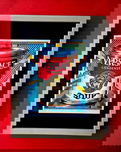 CHIARA BELLINI | VERSACE CAMPBELL'S SOUP Hand Signed Authentic Print LtdEd COA: In her latest project, Chiara Bellini launched a collection of pop art-inspired soup cans titled Luxury Soup Cans. Inspired by pop art icons like Andy Warhol and his famous soup can series, Bellini re