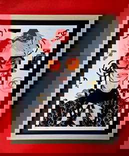 Death NYC Large Framed 16x20in Pop Art Hand Signed CHANEL FASHIONISTA BOW COA #9: Up for Sale this Beautiful and Scarce Print by Pop Art Graffiti Master Artist Death NYC Hand Signed in Pencil Numbered X/100 or Proof This piece is mounted on a 20 x 16 in. black acid free black board