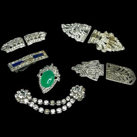 Lot of Vintage Marcasite & Rhinestone Clasps