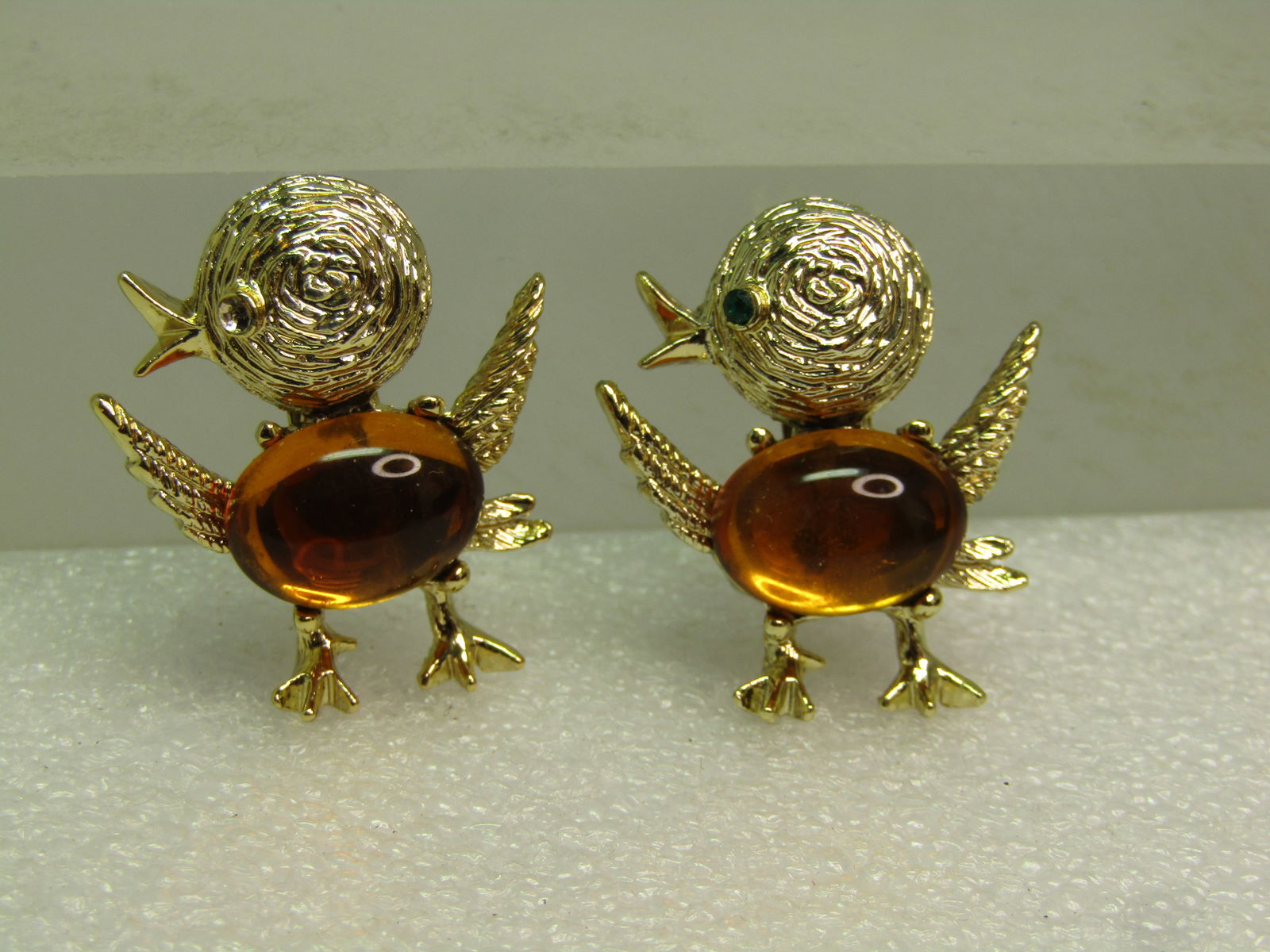 Pair of Jelly Belly Bird Brooches, 1960's, Signed Gerry's (1 of 4)