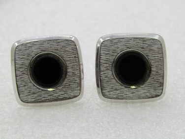 Vintage Hickock Black Stone Cufflinks, 1960's