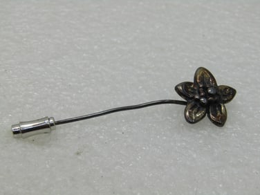 Vintage Sterling Silver Stick Pin, Signed MKS. 2.25", 3.20 gr.