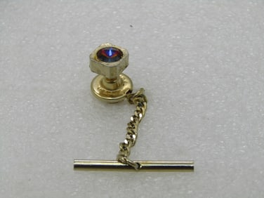 Vintage Hickok Watermelon Rivoli Tie Tack, 1960's-1970's,
