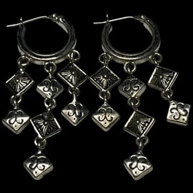 Estate Sterling Silver Chandelier Earrings