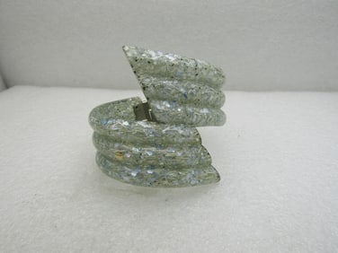 Vintage Confetti Lucite Clamper Bypass Bracelet, 6.5", 1950's-1960's