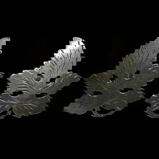 Vintage Sterling Silver Leaf Screw Back Earrings: Title: Vintage Sterling Silver Leaf Screw Back Earrings Description: Vintage Sterling Silver Leaf Screw Back Earrings Hallmarked Sterling Weighs 5.5 grams Measures Approx. 1 ix 1 inch Date/Period: Vin