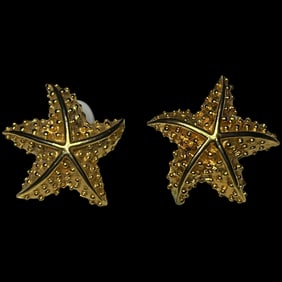 Vintage Mimi Di N 1995 Gold Tone Starfish Earrings