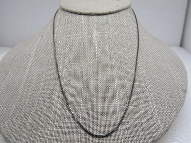 Vintage Sterling Box Link Necklace, 18", Italy