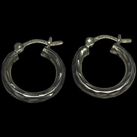 Vintage Mini Sterling Silver Hoop Earrings
