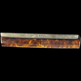 Vintage Sterling Silver Silver Comb- Engraved D.R.F