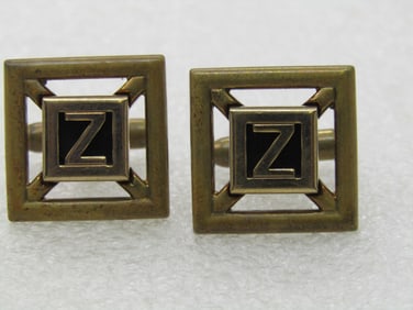 Vintage Swank Initial Z Cufflinks, Mens', 3/4" Square