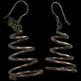 Vintage Sterling Silver Spiral Earrings