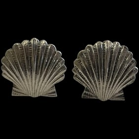 Vintage Sterling Silver Seashell Earrings