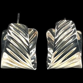 Estate Robert Lee Morris (RLM Studio) Sterling Silver Textured Hoop Earrings