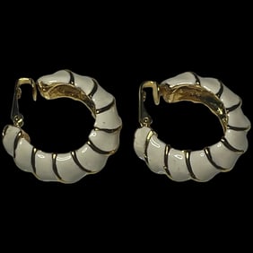 Vintage Signed Kenneth J Lane KJL Enamel Earrings