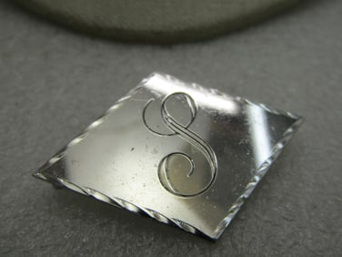 Vintage Sterling Silver Initial S Diamond Shaped Brooch, Signed Wells