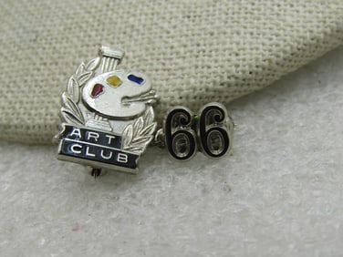 Vintage Sterling Silver Art Club '66 Pin, signed Balo