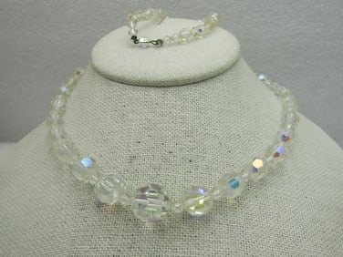 Vintage Aurora Borealis Crystal Beads for Repurpose, 5mm to 13mm