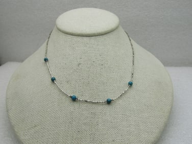 Vintage Southwestern Turquoise Necklace, 16" (NL)