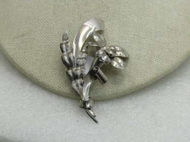 Vintage Sterling Silver Floral Brooch, Signed CA (Carl Art) Sterling, 1940's-1950's