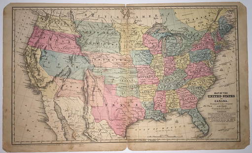 Map of United States and Canada.: Publication Date: 1855 Title: Map of United States and Canada. Cartographer: STILES/SHERMAN/SMITH/BURGESS Publisher: CADY & BURGESS Height: 10.5 Width: 17.5 "Designed to Accompany Smith's Geography fo