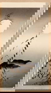 Ohara KOSON (1877-1945): Sleeping Ducks and the Full Moon