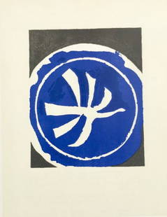 Georges Braque Lithograph p163 L'Oiseau Blanc 1963: Title: L'Oiseau Blanc Artist: Georges Braque Country: France Medium: Lithograph p163 Marks: Not signed or numbered and may have text on the back Paper size: Vellum 9.5 x 12.5 inch Printed: 1963