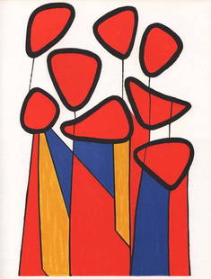 Alexander Calder Original Lithograph XXe Siecle 1972: Artist: Alexander Calder Country: USA Title: Untitled Medium: Original Lithograph Marks: Not signed not numbered Paper Size: 12.5 x 9 inch Printed: Mourlot France Provenance: Homage to Calde