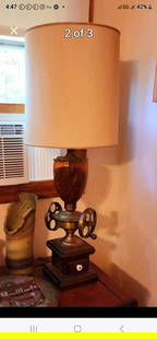 Coffee Anyone...Tall Vintage Antique Table Lamp made from Antique Coffee Grinder: Coffee Anyone...Tall Vintage Antique Table Lamp made from Antique Coffee Grinder Shipping: Domestic: Shipping rates are determined by destination International: Foreign shipping rates are determined b
